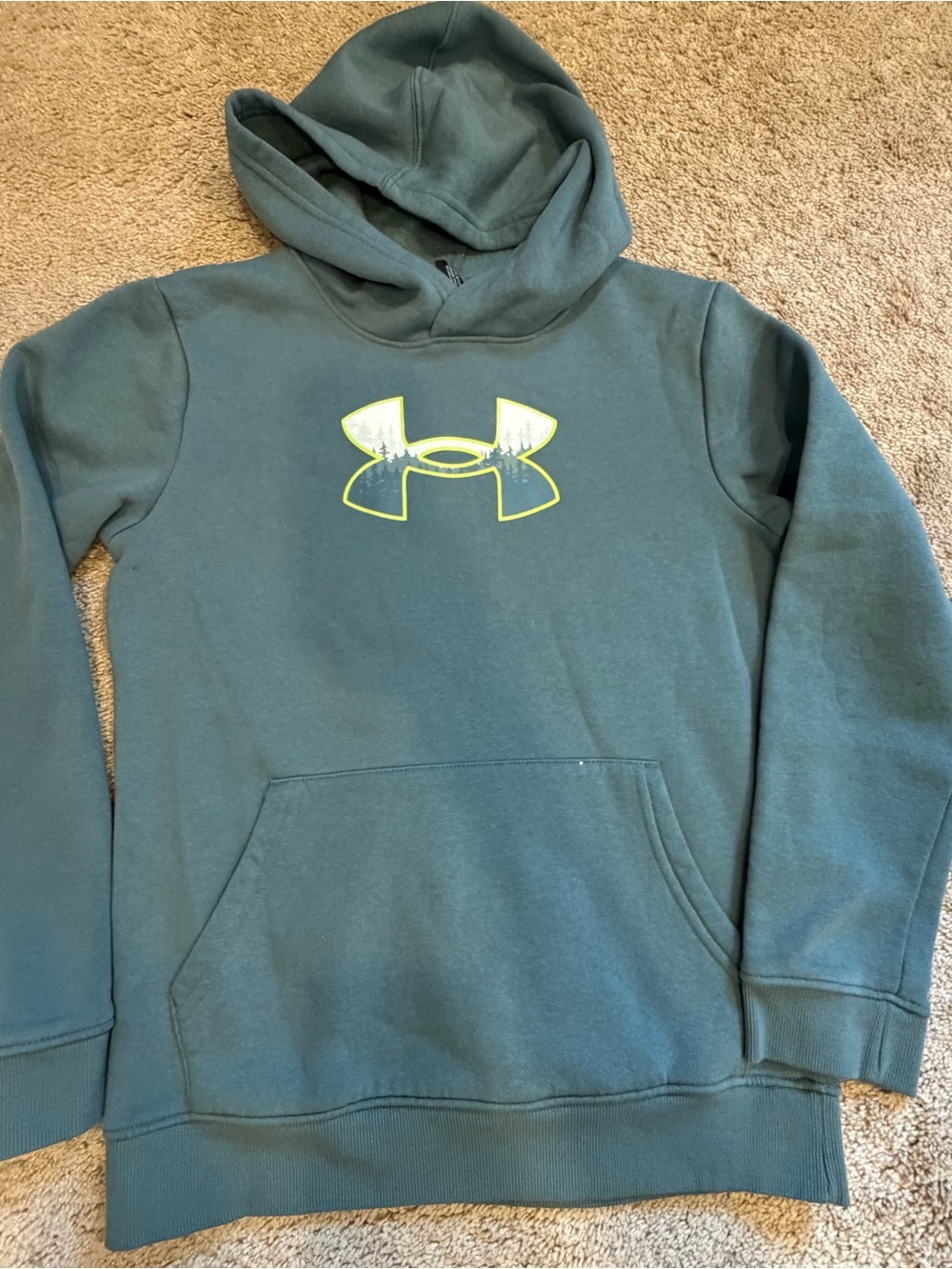 Under Armour Youth Large Green Logo Hoodie